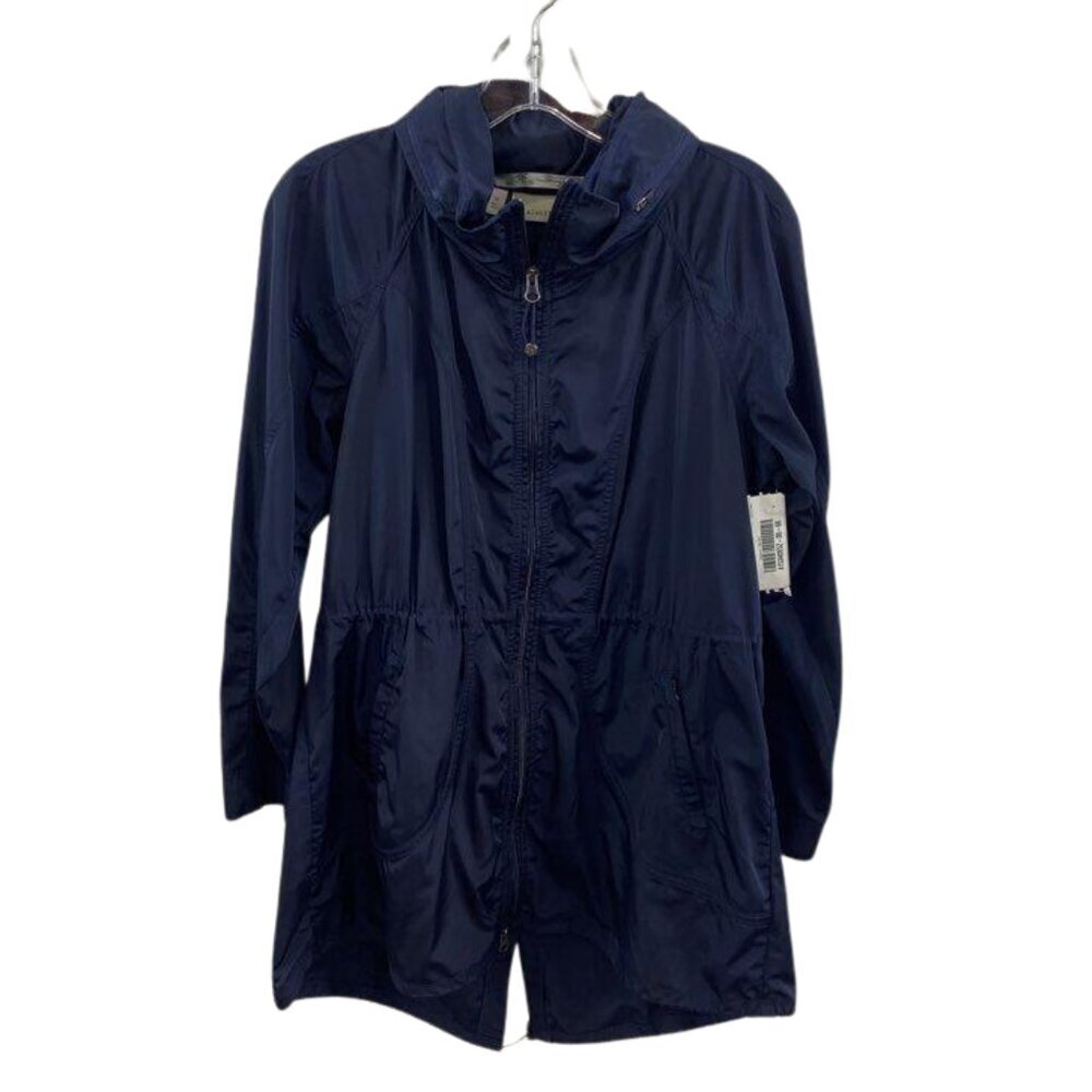 Athleta Drippity Jacket – Navy Blue (Size M) Stowable Hoodie Zip Up Front Pocket - Picture 2 of 7